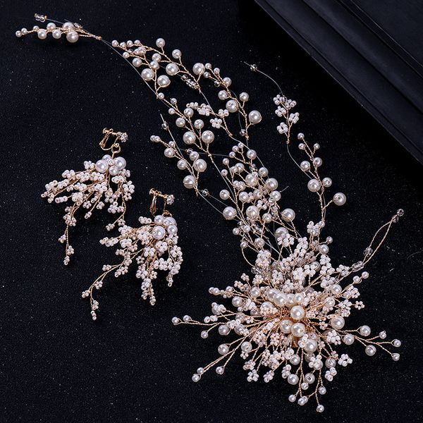 bride crystal hair clip earrings sets barrette jewelry pearl hair pins earrings set bridal wedding hair accessories, Golden;white
bride crystal hair clip earrings sets barrette jewelry pearl hair pins earrings set bridal wedding hair accessories, Golden;white
