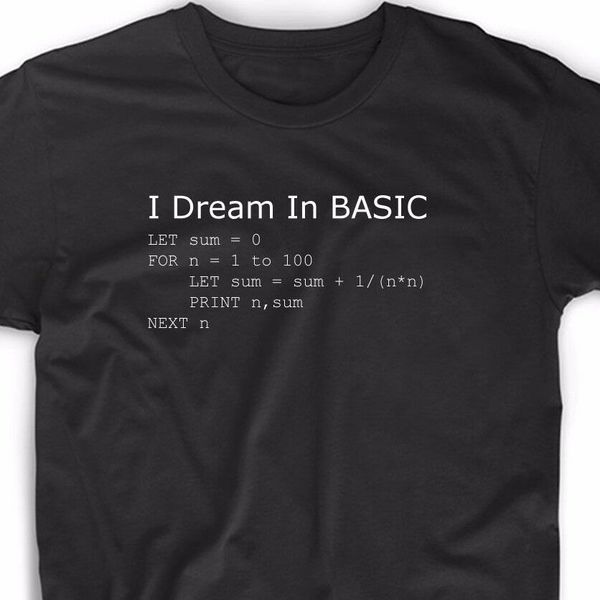 2019 funny basic programming language computer t shirt retro video game geek funny nerd tee tees, White;black
2019 funny basic programming language computer t shirt retro video game geek funny nerd tee tees, White;black