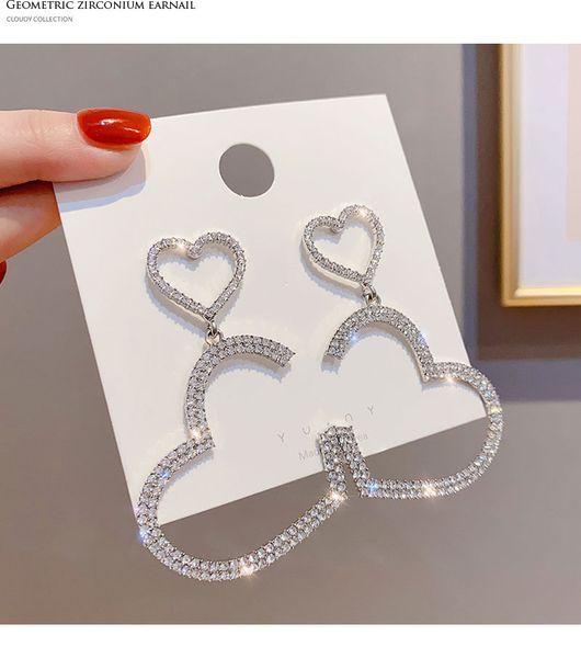 s1256 fashion jewelry s925 silver post diamond double love earring rhinstone heart earring 
s1256 fashion jewelry s925 silver post diamond double love earring rhinstone heart earring