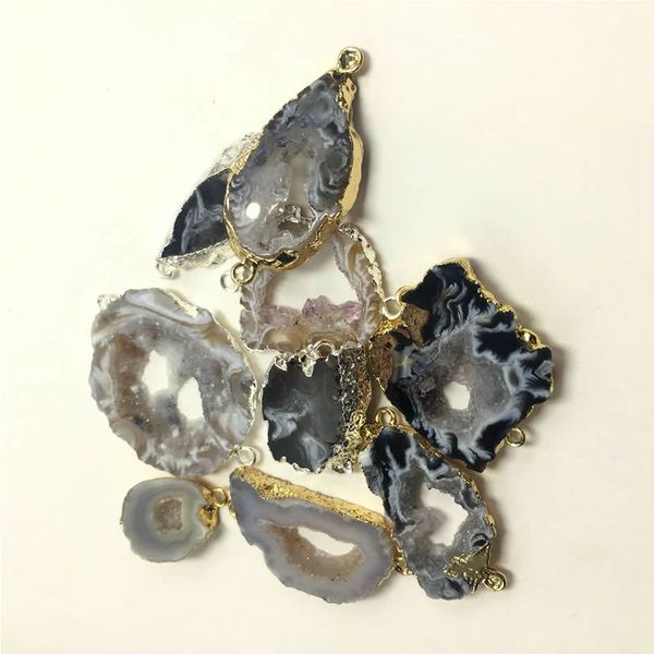 gold color double buckle natural color orm natural onyx druzy drusy crystal slice small pendant inlay natural white stripe, Silver
gold color double buckle natural color orm natural onyx druzy drusy crystal slice small pendant inlay natural white stripe, Silver