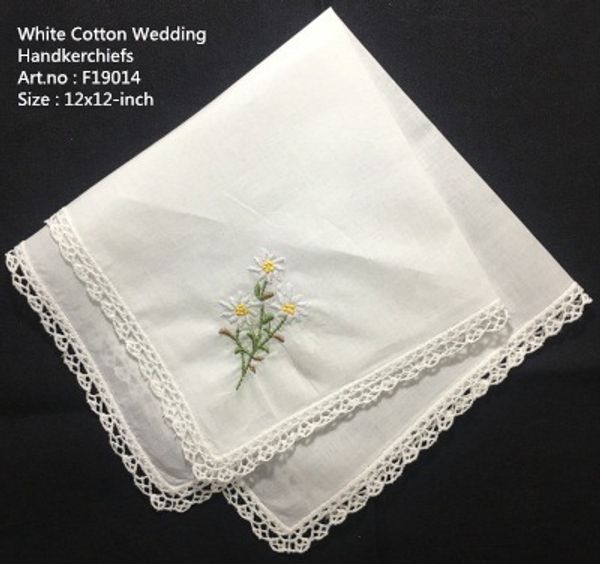 set of 12 fashion wedding handkerchief white cotton hankies with lace edged and color embroidered floral hanky for bride gifts
set of 12 fashion wedding handkerchief white cotton hankies with lace edged and color embroidered floral hanky for bride gifts