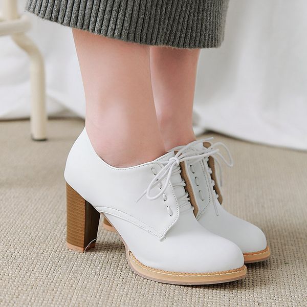 retro plus size 32-48 shoes woman shoelaces pumps spring high heels fashion office lady elegant women shoes 2019, Black
retro plus size 32-48 shoes woman shoelaces pumps spring high heels fashion office lady elegant women shoes 2019, Black