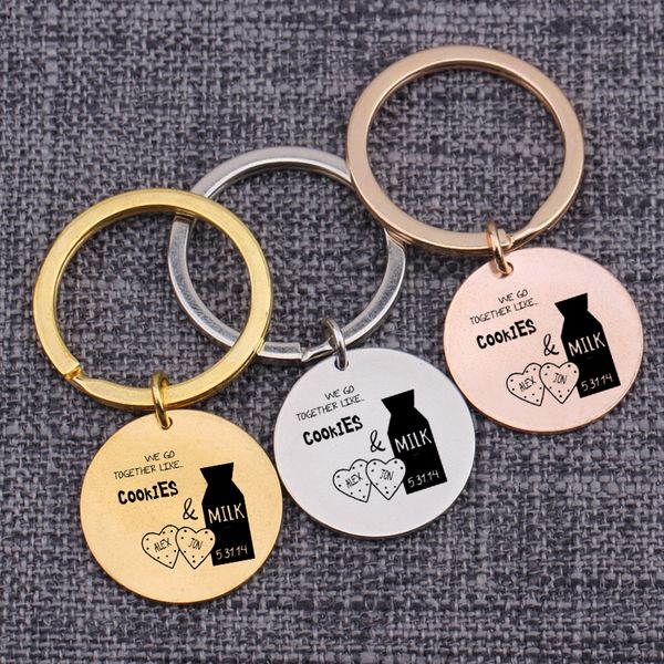 key tag we go together like cookies keychain milk cup customized date heart name personality fashional jewelry key rings, Silver
key tag we go together like cookies keychain milk cup customized date heart name personality fashional jewelry key rings, Silver