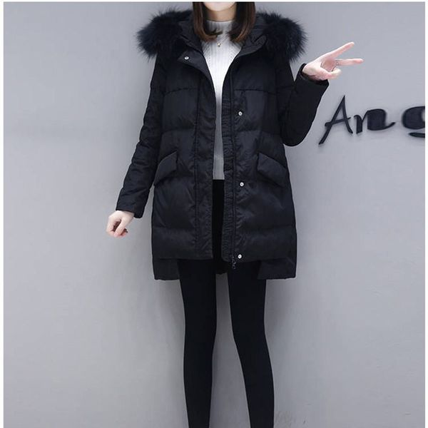 women oversized white duck down coat 2019 winter causal real raccoon fur collar hooded female jacket parka chaqueta mujer m29, Black
women oversized white duck down coat 2019 winter causal real raccoon fur collar hooded female jacket parka chaqueta mujer m29, Black