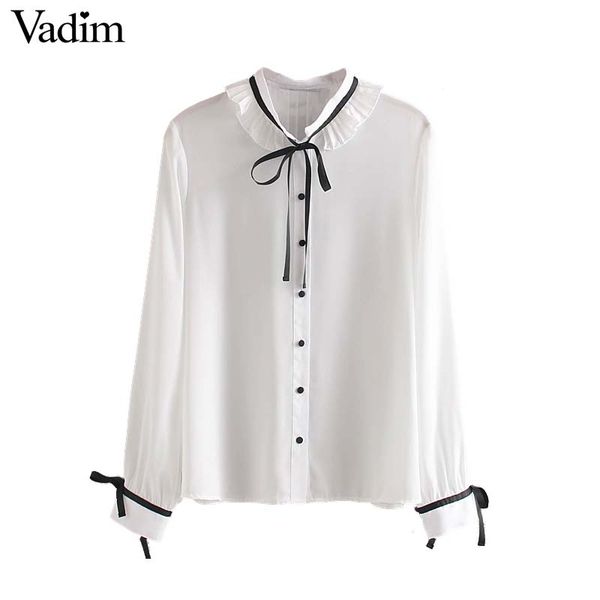 women's blouses & shirts vadim women sweet white chiffon blouse ruffles bow tie long sleeve shirt preppy style cute casual stylish blu
women's blouses & shirts vadim women sweet white chiffon blouse ruffles bow tie long sleeve shirt preppy style cute casual stylish blu