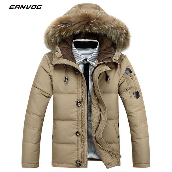 winter heated men down jacket white raccoon fur collar hooded duck down parkas jacket men thick warm snow parka overcoat, Black
winter heated men down jacket white raccoon fur collar hooded duck down parkas jacket men thick warm snow parka overcoat, Black