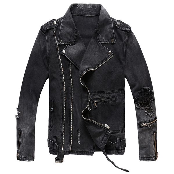 isurvivor 2020 new men's zippers black denim jean biker jacket for motorcycle vintage epaulet holes ripped distressed coat, Black;brown
isurvivor 2020 new men's zippers black denim jean biker jacket for motorcycle vintage epaulet holes ripped distressed coat, Black;brown