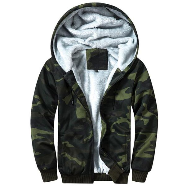 hoodies men sweatshirts hooded casual winter thick warm wool fleece coat male zipper cardigan hoody brand clothing dropshipping, Black
