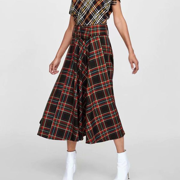 vintage high waist side zipper delicate plaid belt midi skirt women new fashion pleated bottom casual outwear feminine, White;black
vintage high waist side zipper delicate plaid belt midi skirt women new fashion pleated bottom casual outwear feminine, White;black