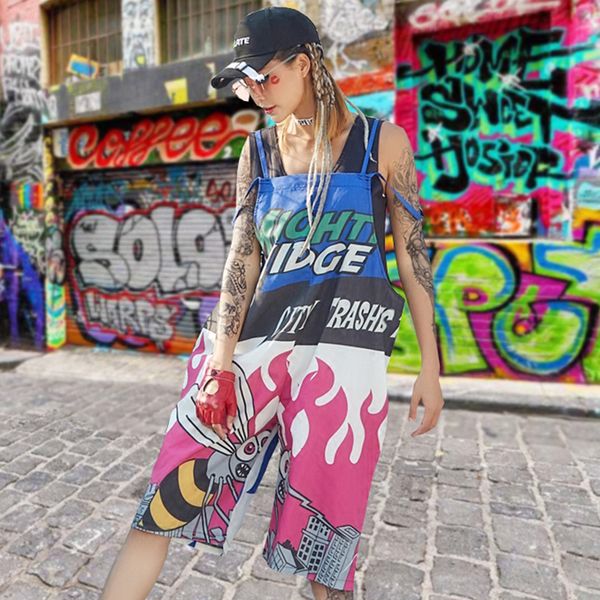 hip hop costume women cartoon bee print sling jumpsuit street dance stage outfit modern singer dancing clothes lady dt909, Black;red
hip hop costume women cartoon bee print sling jumpsuit street dance stage outfit modern singer dancing clothes lady dt909, Black;red