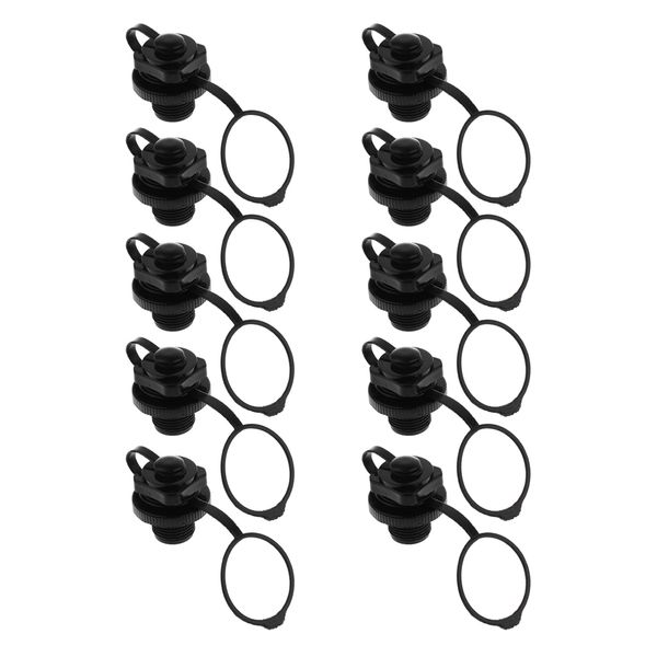 10x screw air valve caps for inflatable boat pool dinghy canoe accessories black 
10x screw air valve caps for inflatable boat pool dinghy canoe accessories black