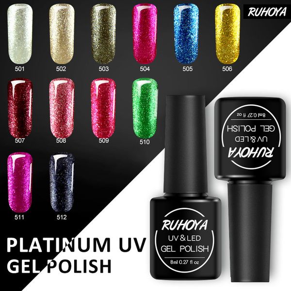 ruhoya 8ml platinum holographic uv gel nail polish sequins gel varnish soak off colorful glitter uv led color diy polish, Red;pink
ruhoya 8ml platinum holographic uv gel nail polish sequins gel varnish soak off colorful glitter uv led color diy polish, Red;pink