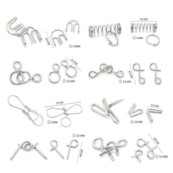8pcs metal montessori puzzle wire iq mind brain teaser puzzles interactive game reliever educational toys children adults
8pcs metal montessori puzzle wire iq mind brain teaser puzzles interactive game reliever educational toys children adults