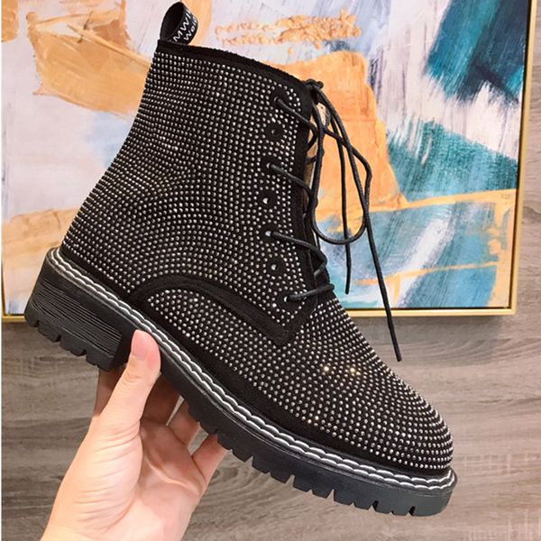 winter women ankle boots leather zipper platform rubber bling biker crystal ladies shoes sewing black lace-up zapatos de mujer
winter women ankle boots leather zipper platform rubber bling biker crystal ladies shoes sewing black lace-up zapatos de mujer
