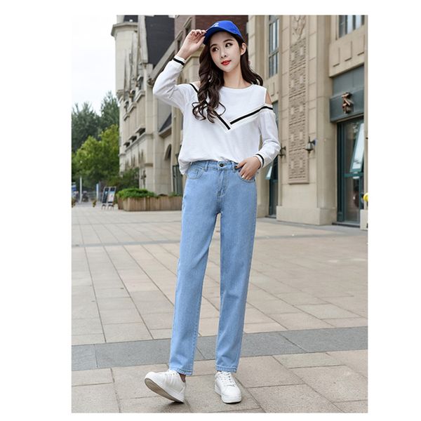 basic denim jeans classic four season women high waist jeans vintage mom style pencil cowboy denim pants 338, Blue
basic denim jeans classic four season women high waist jeans vintage mom style pencil cowboy denim pants 338, Blue