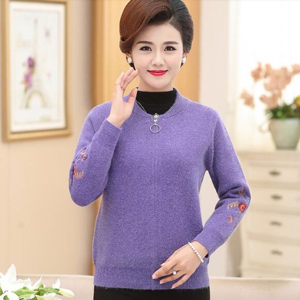 christmas deals women's spring and autumn long-sleeved knit cardigan sweater s-5xl zipper embroidery sweater coat df438, White;black 
christmas deals women's spring and autumn long-sleeved knit cardigan sweater s-5xl zipper embroidery sweater coat df438, White;black