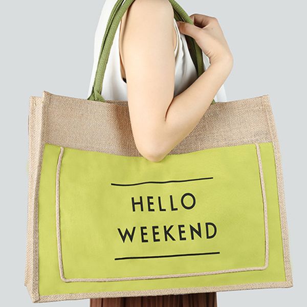 letter printing handbag women large capacity jute tote casual square daily shoulder bag shopping travel gift wear resistant #2
letter printing handbag women large capacity jute tote casual square daily shoulder bag shopping travel gift wear resistant #2