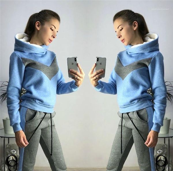 clothing winter panelled womens 2pcs sports sets long sleeve hooded sweatshirts ladies two piece sets female, White
clothing winter panelled womens 2pcs sports sets long sleeve hooded sweatshirts ladies two piece sets female, White
