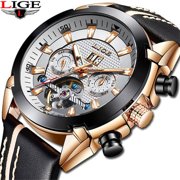 lige men's watches 2019 new automatic clock leather waterproof sports fashion watch relogio masculino, Slivery;brown
lige men's watches 2019 new automatic clock leather waterproof sports fashion watch relogio masculino, Slivery;brown