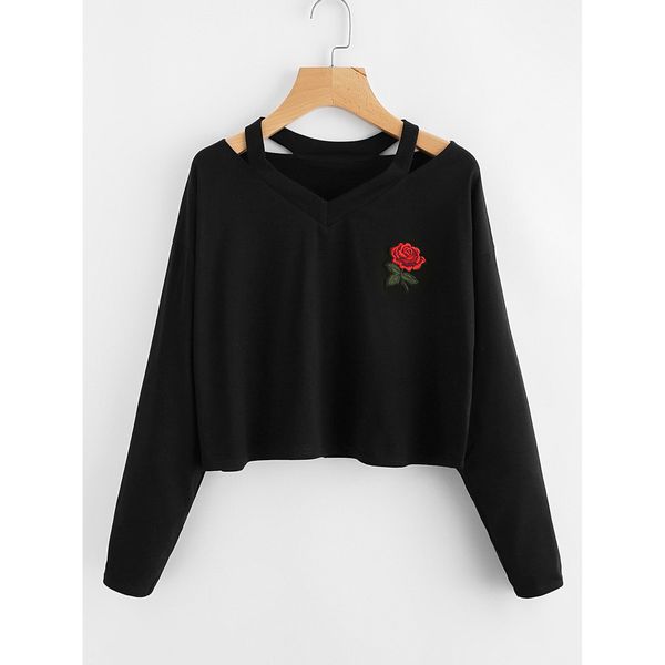 fashion rose print causal blouse womens long sleeve sweatshirt jul23, Black
fashion rose print causal blouse womens long sleeve sweatshirt jul23, Black