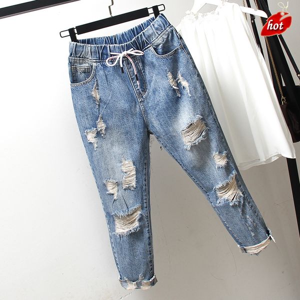 women autumn ripped jeans casual vintage boyfriend high waist destroy loose female denim straight pants plus size o8r2, Blue
women autumn ripped jeans casual vintage boyfriend high waist destroy loose female denim straight pants plus size o8r2, Blue