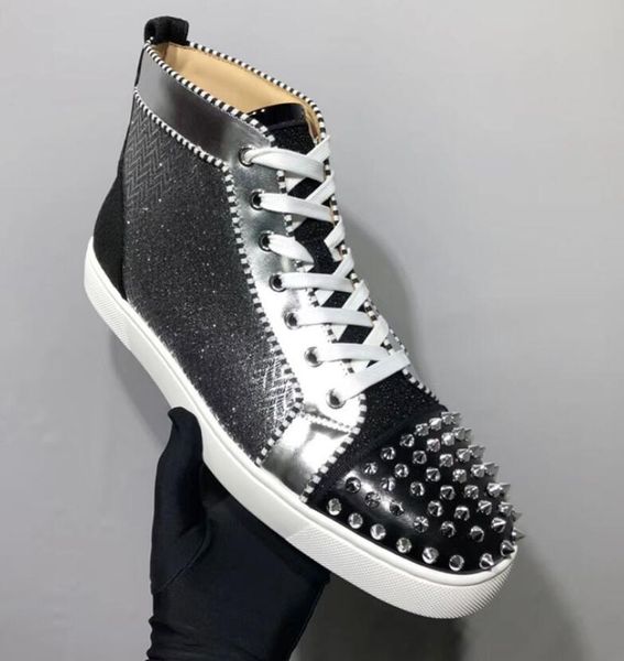 top red подошвы для особых случаев блеск кожи с шипы toe высокое качество red bottom кроссовки обувь luxury high top заклепки повседневный п, Black
top red подошвы для особых случаев блеск кожи с шипы toe высокое качество red bottom кроссовки обувь luxury high top заклепки повседневный п, Black