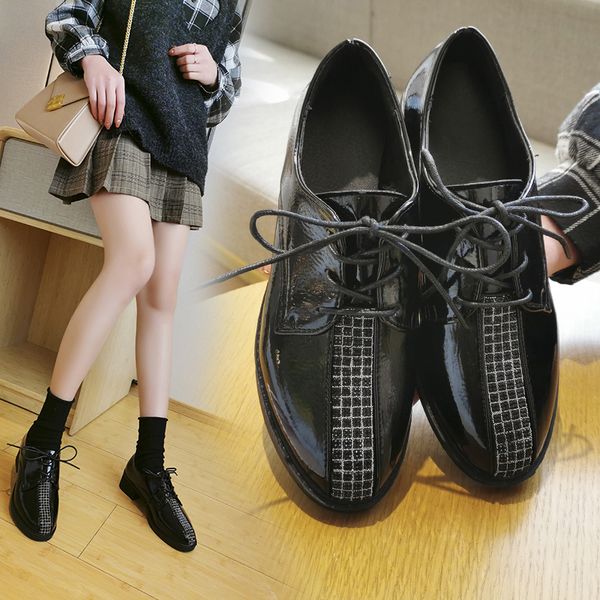 casual woman shoe korean shoes british style round toe mixed colors all-match female footwear oxfords women's 2020 preppy new, Black
casual woman shoe korean shoes british style round toe mixed colors all-match female footwear oxfords women's 2020 preppy new, Black