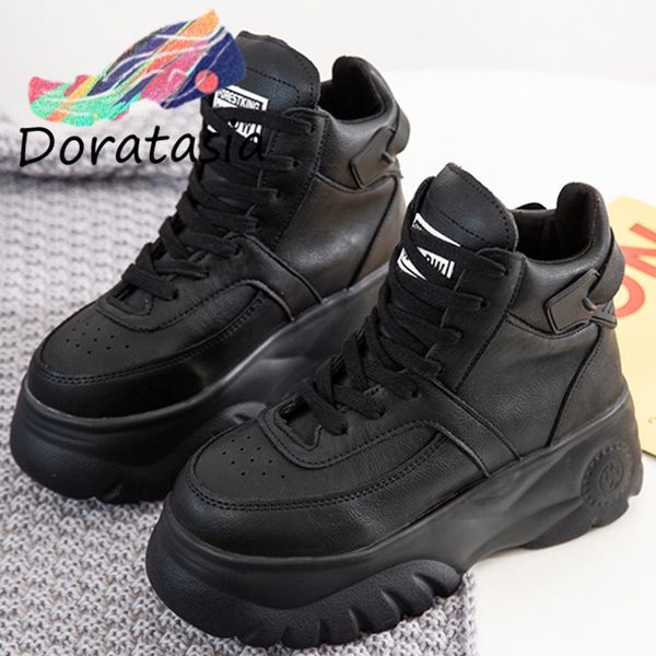 doratasia fake leather high platform boots women 2019 lace-up booties ladies fashion high wedges shoes woman sneakers, Black
doratasia fake leather high platform boots women 2019 lace-up booties ladies fashion high wedges shoes woman sneakers, Black