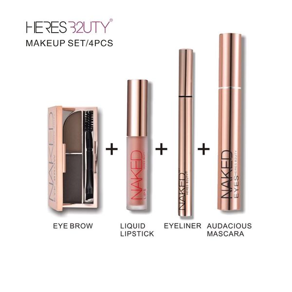 4 pcs/1 set brand heres b2uty must buy base makeup set eyebrow+matte lip gloss+eyeliner+mascara
4 pcs/1 set brand heres b2uty must buy base makeup set eyebrow+matte lip gloss+eyeliner+mascara