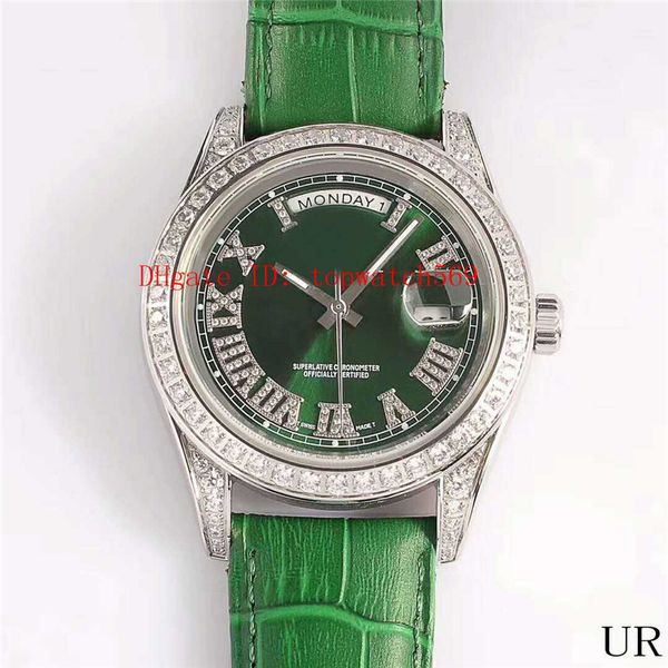 luxury watch diamond mens watch swiss 2836 automatic mechanical 28800 vph sapphire crystal super water resistant green leather strap, Slivery;brown
luxury watch diamond mens watch swiss 2836 automatic mechanical 28800 vph sapphire crystal super water resistant green leather strap, Slivery;brown
