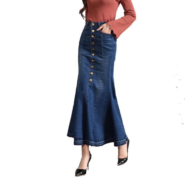 e-baihui benuynffy single breasted knee length denim skirt women streetwear casual pocket high waist straight jeans skirt new l705, Black
e-baihui benuynffy single breasted knee length denim skirt women streetwear casual pocket high waist straight jeans skirt new l705, Black