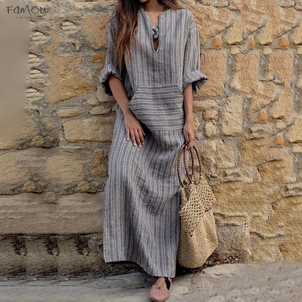 Women 2019 Dress Striped Summer Vintage Casual Loose Maxi Long Sleeve 5Xl Dresses V Neck Long Sleeve Vestidos Plus Size Ye162
Women 2019 Dress Striped Summer Vintage Casual Loose Maxi Long Sleeve 5Xl Dresses V Neck Long Sleeve Vestidos Plus Size Ye162