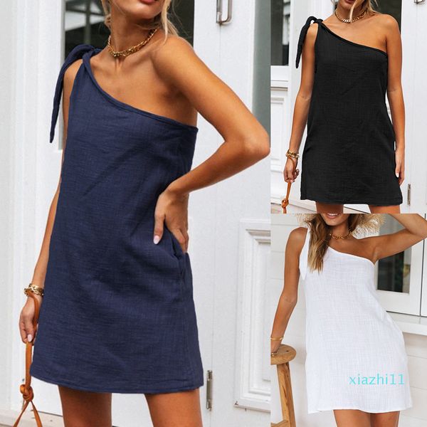 fashion- amazon explosion models in europe and america women's dress oblique shoulder straps summer 2020 new women's beach dress, Black;gray
fashion- amazon explosion models in europe and america women's dress oblique shoulder straps summer 2020 new women's beach dress, Black;gray