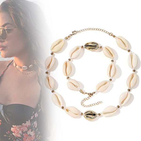 women shell choker necklace bracelet set summer beach rope choker seashell jewelry cx17, Silver
women shell choker necklace bracelet set summer beach rope choker seashell jewelry cx17, Silver