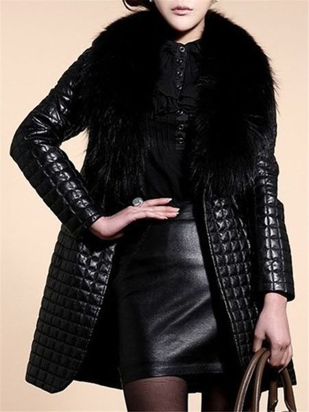 2019 autumn and winter new leather jacket fur collar sewing pocket plain long casual banquet outdoor warm jacket, Black
2019 autumn and winter new leather jacket fur collar sewing pocket plain long casual banquet outdoor warm jacket, Black