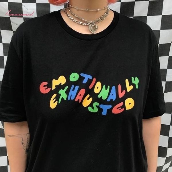 hahayule 2018 emotionally exhausted colorful printed t shirt tumblr grunge black tee cute summer street casual wear, White
hahayule 2018 emotionally exhausted colorful printed t shirt tumblr grunge black tee cute summer street casual wear, White