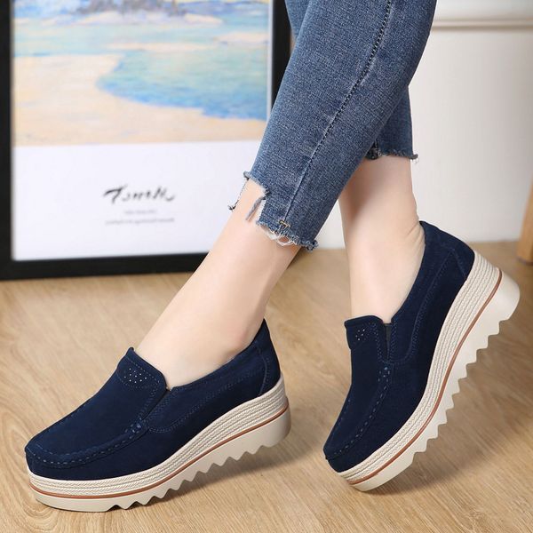 2019 spring women flats shoes platform sneakers women shoes leather suede casual loafers slip on moccasins creepers, Black
2019 spring women flats shoes platform sneakers women shoes leather suede casual loafers slip on moccasins creepers, Black