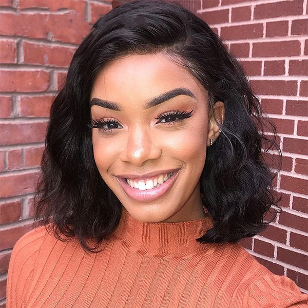 short bob wave lace front and full lace wig 100% human hair wigs with bbay hair natural wave wig for black women, Black;brown
short bob wave lace front and full lace wig 100% human hair wigs with bbay hair natural wave wig for black women, Black;brown