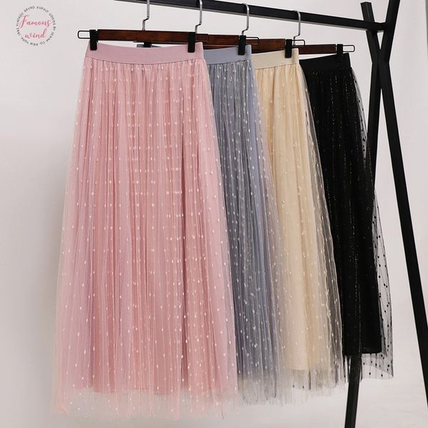 tulle skirts 2019 new arrival women fashion summer skirts double layer pleated long elastic waist tutu skirt 50*, Black
tulle skirts 2019 new arrival women fashion summer skirts double layer pleated long elastic waist tutu skirt 50*, Black
