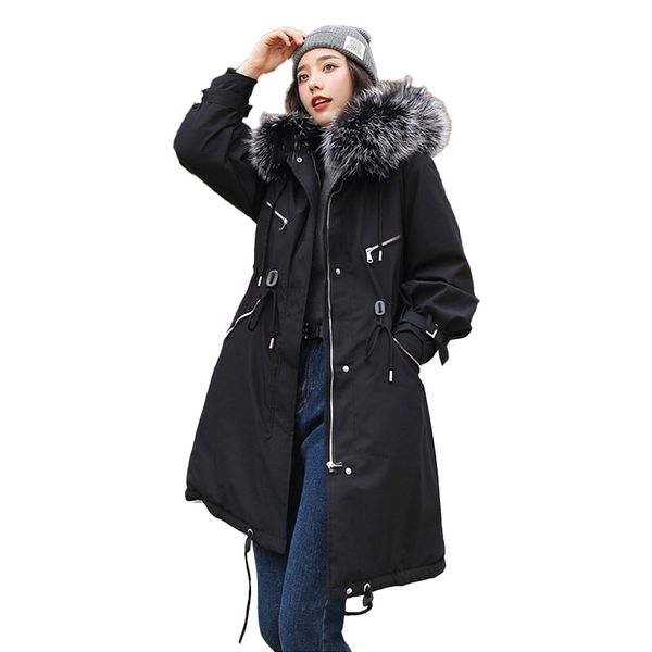 2020 winter new women fashion anti-lamb wool lining parka cotton over-knee coat coat warm thickening was thin women jacket l87, Black
2020 winter new women fashion anti-lamb wool lining parka cotton over-knee coat coat warm thickening was thin women jacket l87, Black