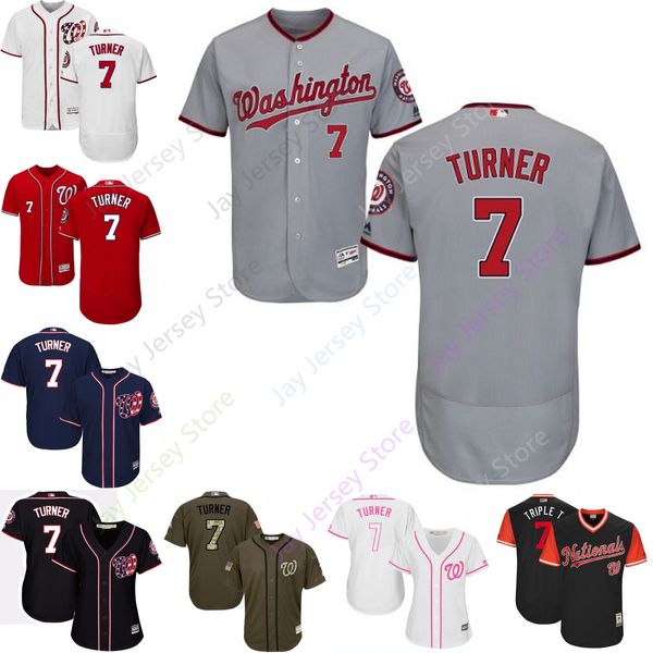 2019 Washington 7 Trea Turner Jersey Nationals Jerseys Cool Base Flexbase Home Away White Black Red Grey Pullover Button Men Women Youth 
2019 Washington 7 Trea Turner Jersey Nationals Jerseys Cool Base Flexbase Home Away White Black Red Grey Pullover Button Men Women Youth
