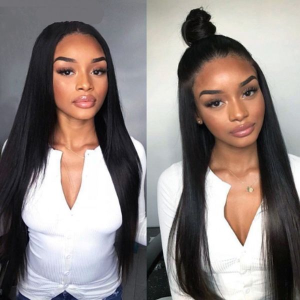 straight lace front human hair wigs for black women peruvian remy hair pre plucked lace wig with baby hair, Black;brown
straight lace front human hair wigs for black women peruvian remy hair pre plucked lace wig with baby hair, Black;brown