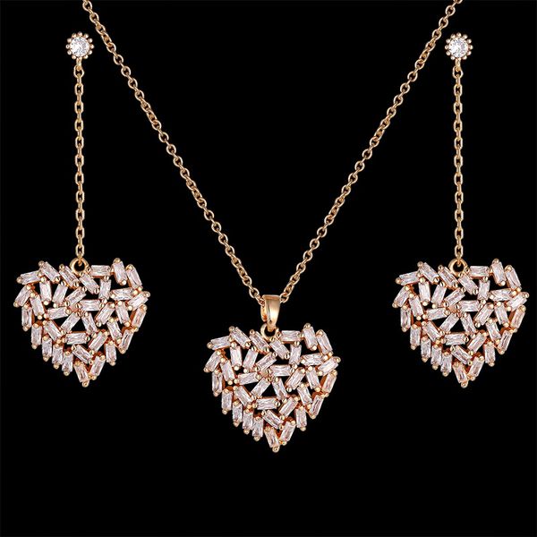 simple and generous peach heart necklace and earrings jewelry suit rectangular irregular zircon inlaid elegant fashion jewelry, Silver
simple and generous peach heart necklace and earrings jewelry suit rectangular irregular zircon inlaid elegant fashion jewelry, Silver