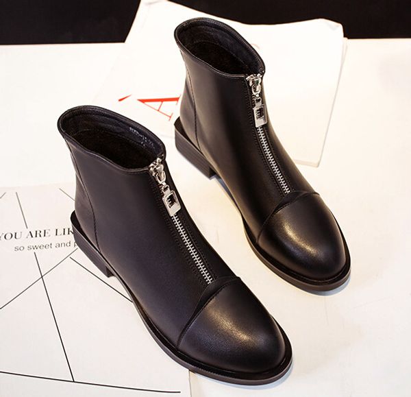 booties 2020 new front zipper martin boots british style autumn and winter women's boots short boots, Black
booties 2020 new front zipper martin boots british style autumn and winter women's boots short boots, Black