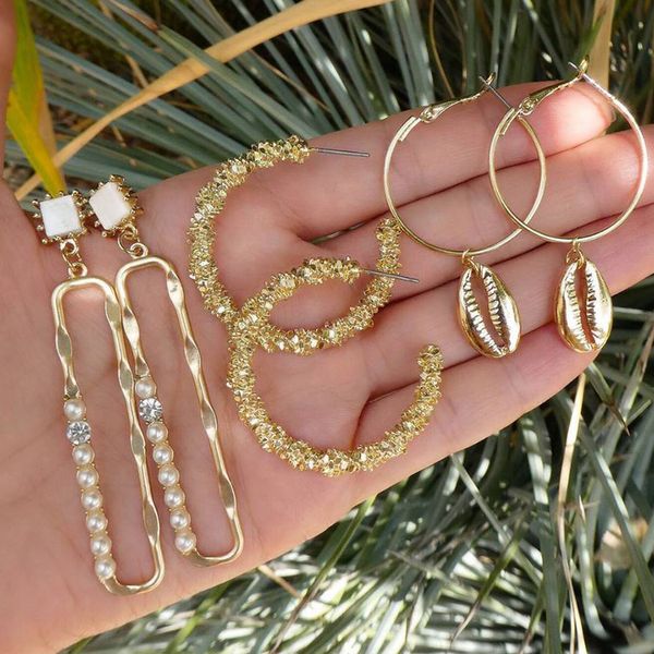 6 шт./ компл. boho shell серьги набор женщин круглый геометрический жемчуг кулон золото длинные серьги леди изысканный партии ювелирных изде, Golden;silver
6 шт./ компл. boho shell серьги набор женщин круглый геометрический жемчуг кулон золото длинные серьги леди изысканный партии ювелирных изде, Golden;silver
