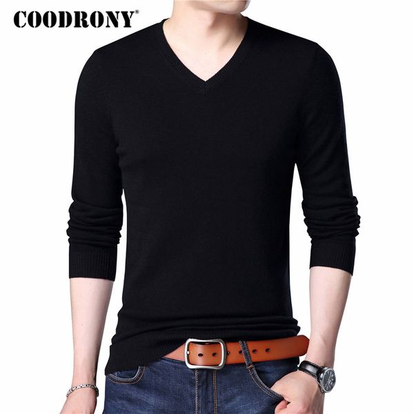 coodrony sweater men classic pure color v-neck cashmere pullover men clothes 2018 winter thick warm 100% merino wool sweaters 03, White;black
coodrony sweater men classic pure color v-neck cashmere pullover men clothes 2018 winter thick warm 100% merino wool sweaters 03, White;black