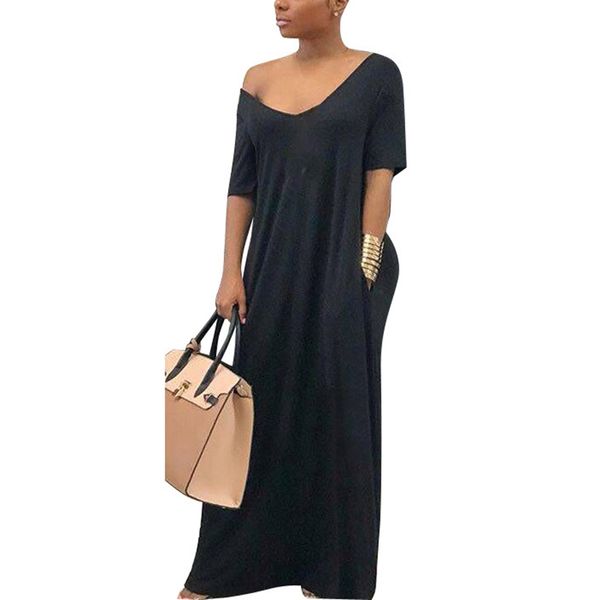 women's polyester off-shoulder short sleeve pocket loose big swing casual solid dress, Black;gray
women's polyester off-shoulder short sleeve pocket loose big swing casual solid dress, Black;gray