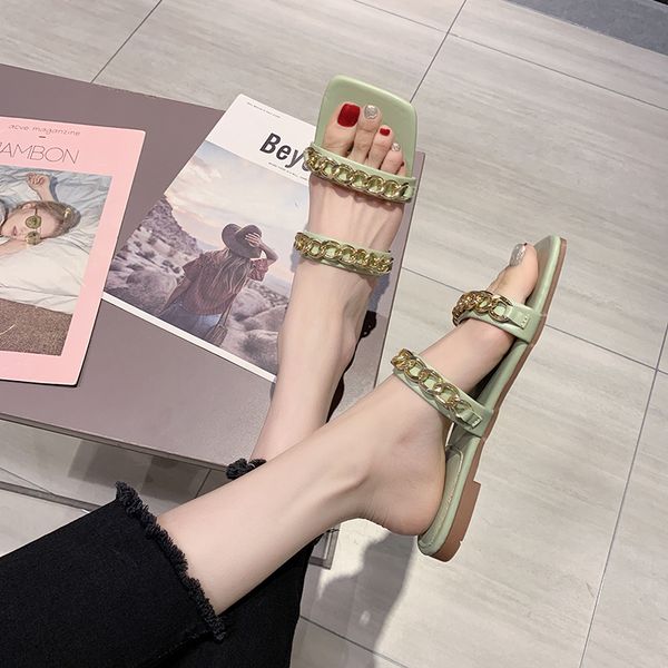 slippers female 2020 new summer korean version of the fashion chain flat bottom non-slip sandals and slippers open toe, Black
slippers female 2020 new summer korean version of the fashion chain flat bottom non-slip sandals and slippers open toe, Black