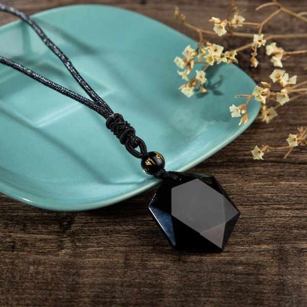 black obsidian carved star stones rope necklace couple powerful energy jewelry, Silver
black obsidian carved star stones rope necklace couple powerful energy jewelry, Silver