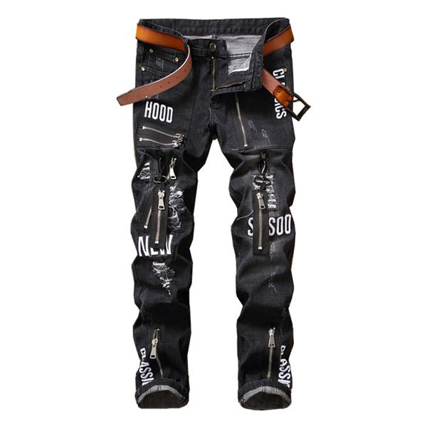 personality ripped jeans men streetwear distressed with patchwork casual slim fit denim jeans trousers black color, Blue
personality ripped jeans men streetwear distressed with patchwork casual slim fit denim jeans trousers black color, Blue
